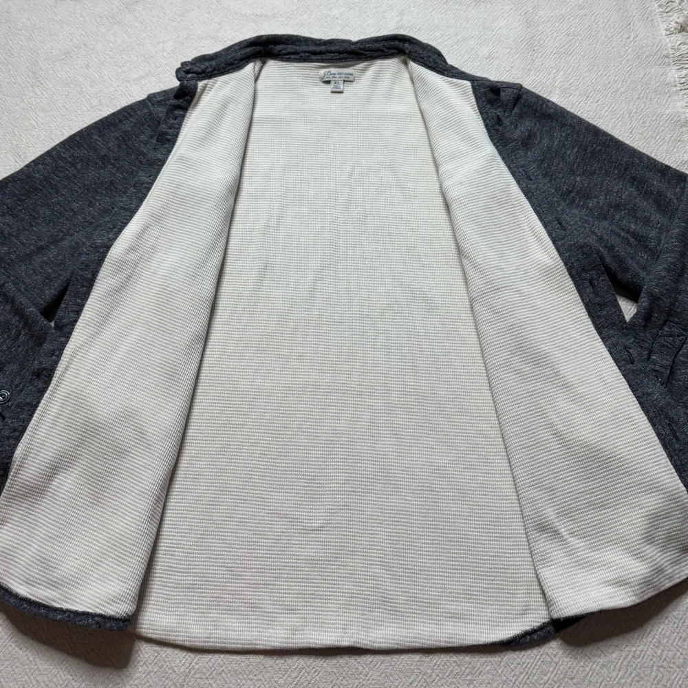 JCREW Men’s Grey Waffle Lined Harbor Button Up Shirt Shacket XL - Picture 7 of 9